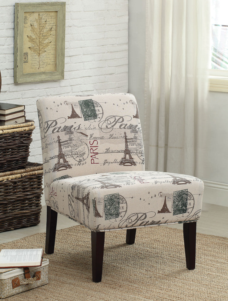 Fabric And Espresso Accent Chair By Homeroots - 285786 | Accent Chairs | Modishstore