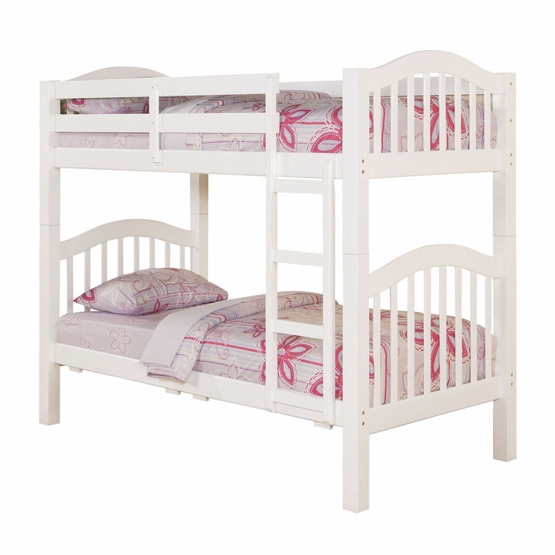 Heartland Twin-Twin Bunk Bed, White By Homeroots | Beds | Modishstore