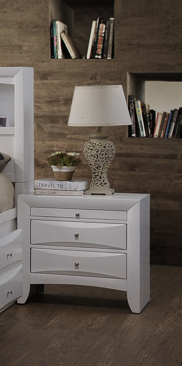 Elegant White 3 Drawer Nightstand By Homeroots | Nightstands | Modishstore