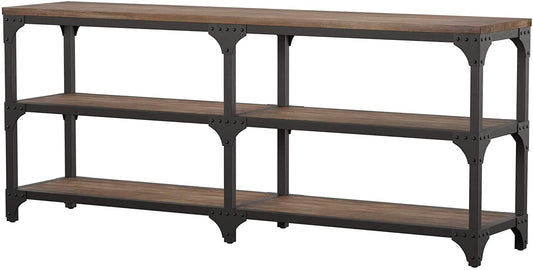 72' Rustic Weathered Oak Finish Console Storage Table By Homeroots | Console Tables | Modishstore