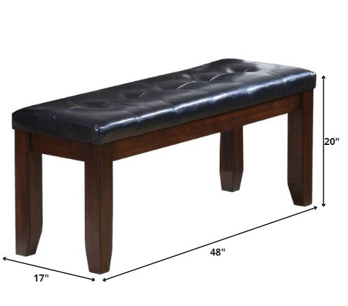 Black And Espresso Elegant Bench By Homeroots | Benches | Modishstore - 2