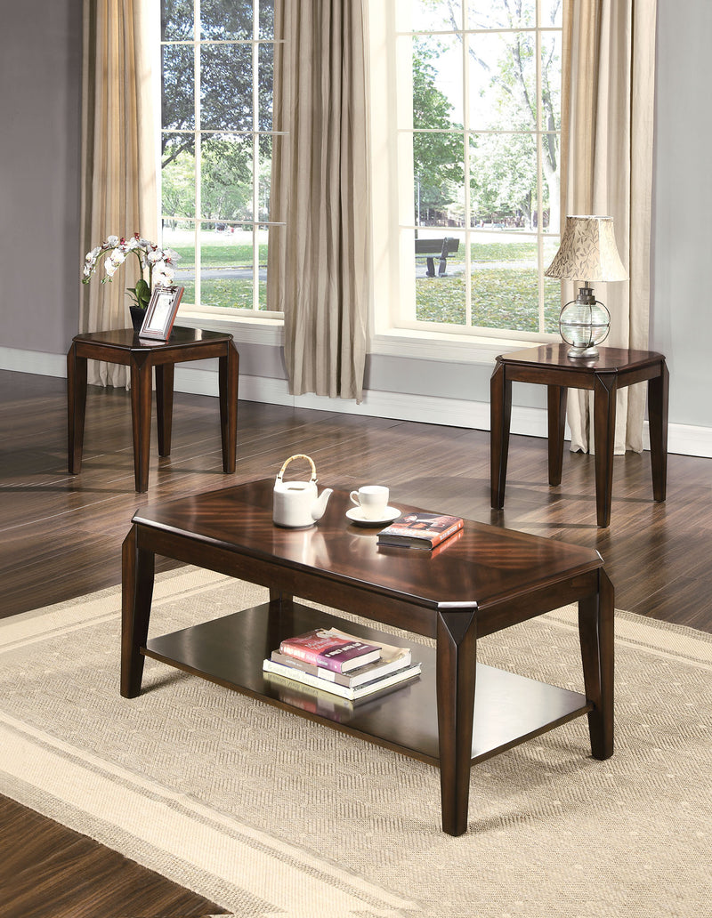 Set of 3 Brown Wood Coffee and End Tables By Homeroots | Coffee Tables | Modishstore