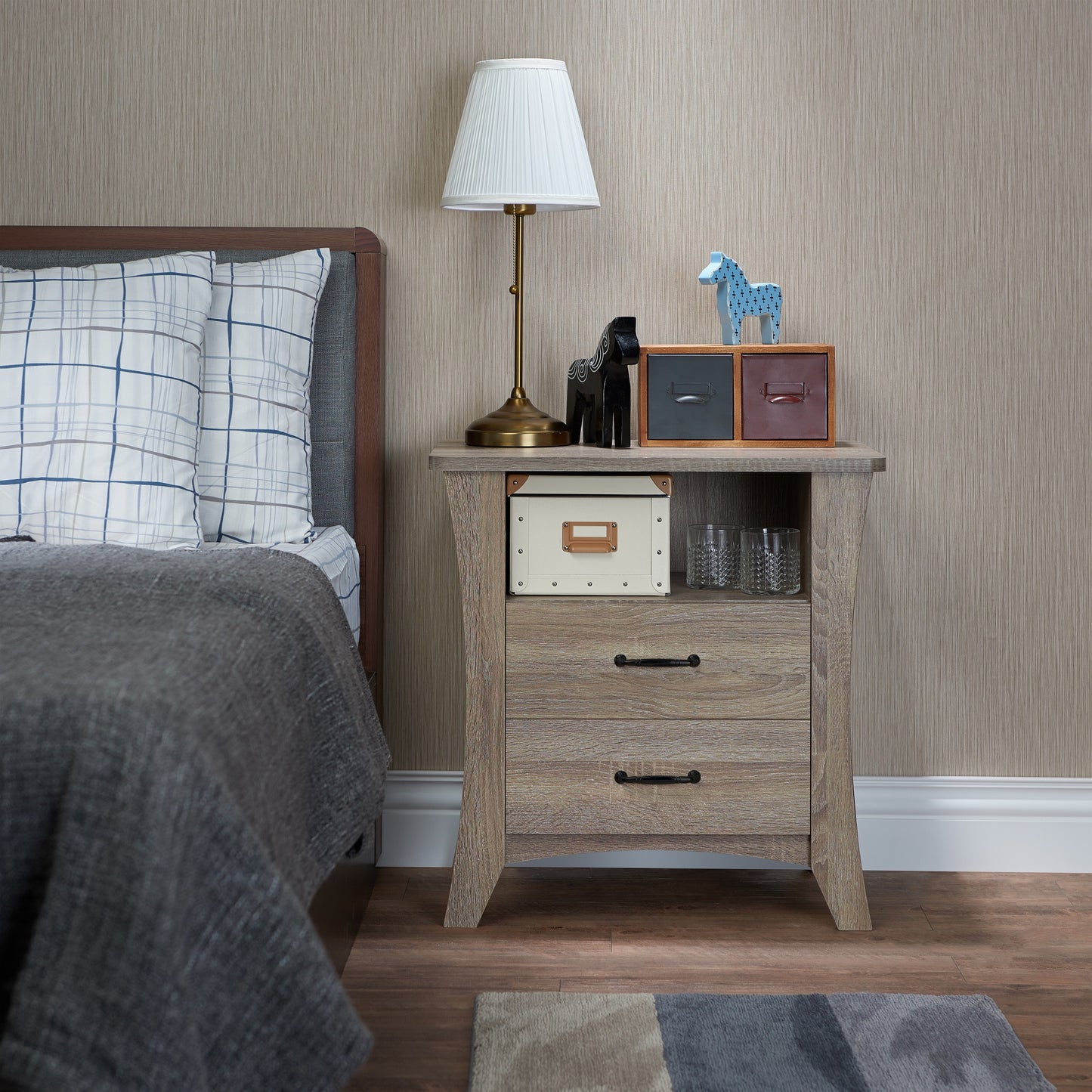 Updated Rustic Natural Wood Finish Nightstand By Homeroots | Nightstands | Modishstore