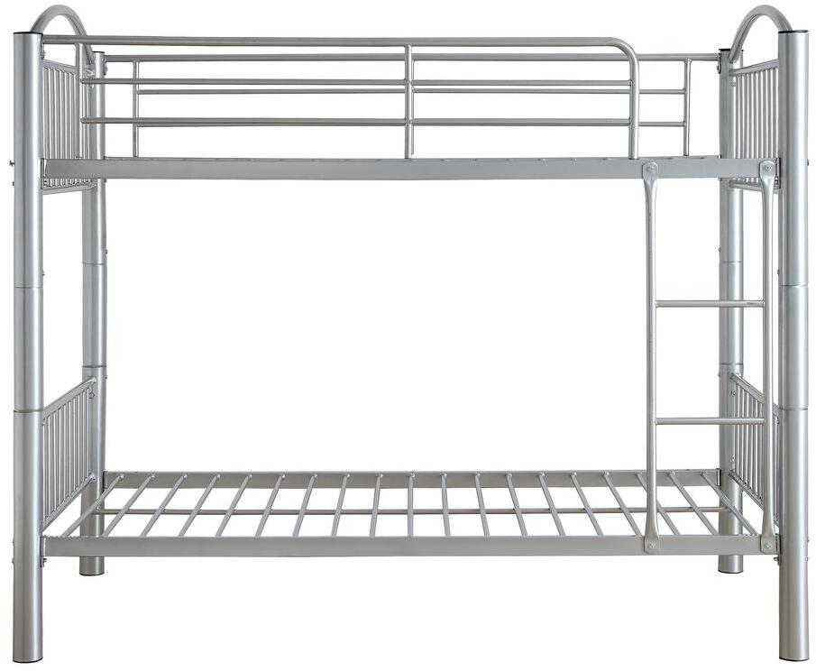 Twin Over Twin Black Metal Bunk Bed By Homeroots - 286163 | Beds | Modishstore - 2