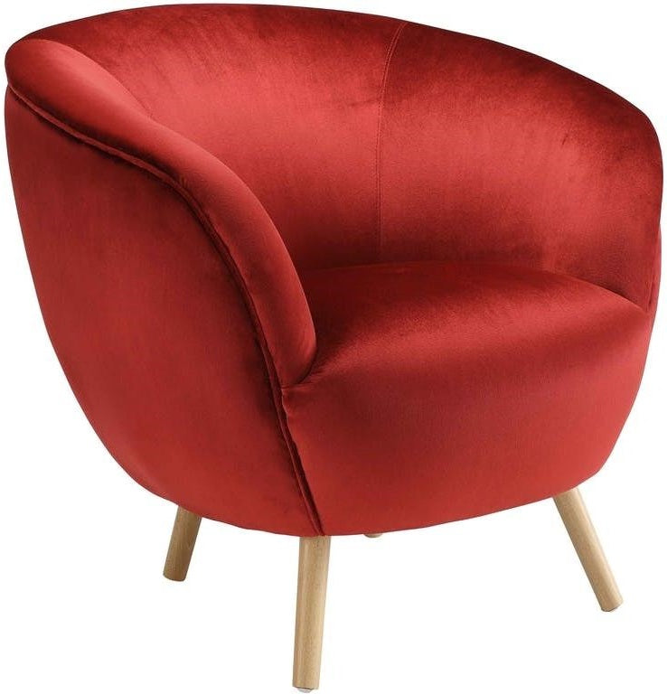 Red Velvet Accent Chair By Homeroots | Accent Chairs | Modishstore