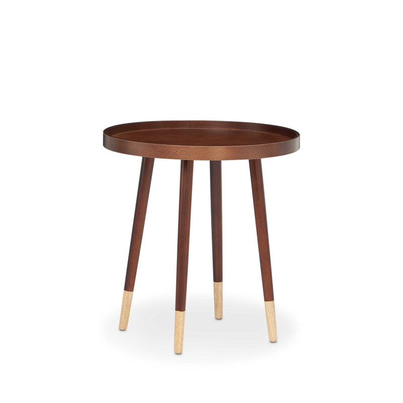 Walnut Wood Veneer End Table By Homeroots | End Tables | Modishstore