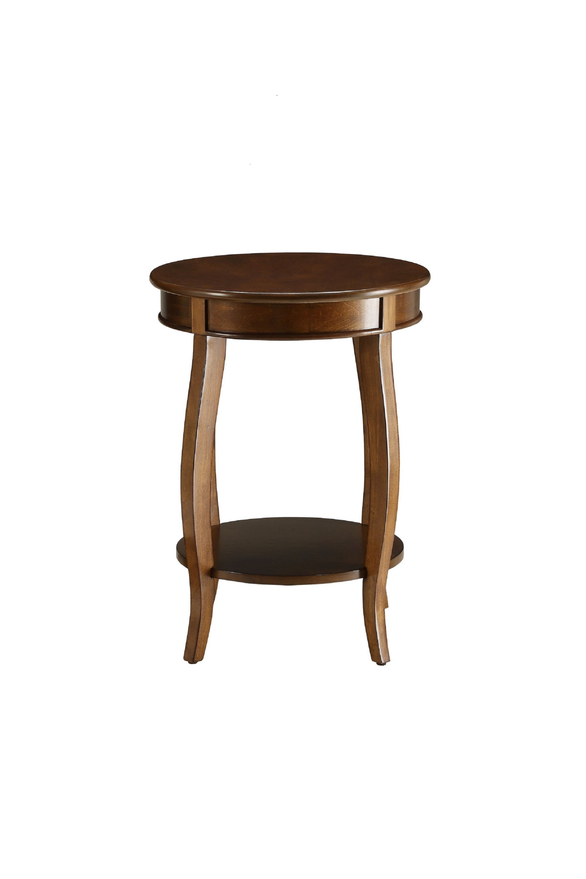 Walnut Round Wooden Side Table By Homeroots | End Tables | Modishstore