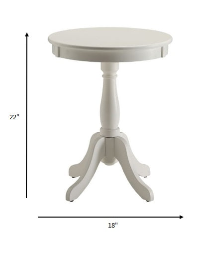 Cottage White Wood Pedestal Side or End Table By Homeroots | End Tables | Modishstore - 5