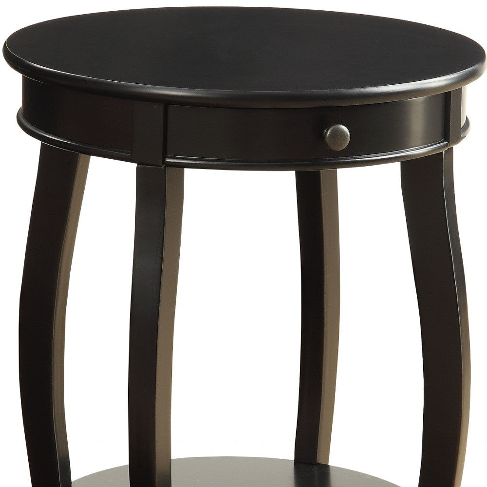 Vintage Look Black Wood End Table with Storage By Homeroots | End Tables | Modishstore - 5