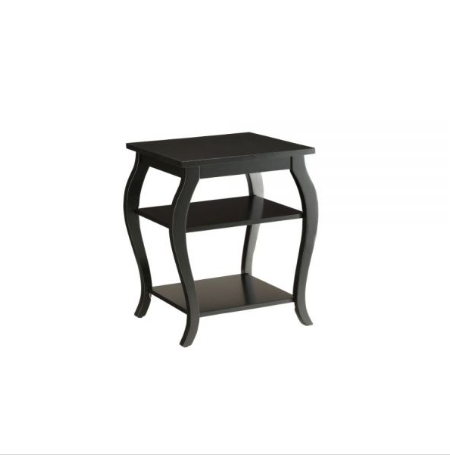 Black Finish Bow Leg Square End Table By Homeroots | End Tables | Modishstore - 2