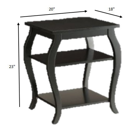 Black Finish Bow Leg Square End Table By Homeroots | End Tables | Modishstore - 6