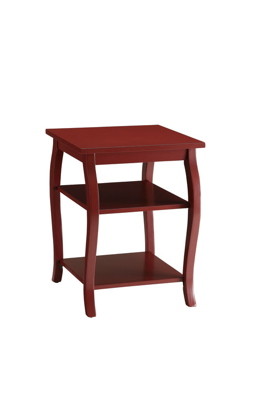 Pop of Color Red Bow Leg Square End Table By Homeroots | End Tables | Modishstore