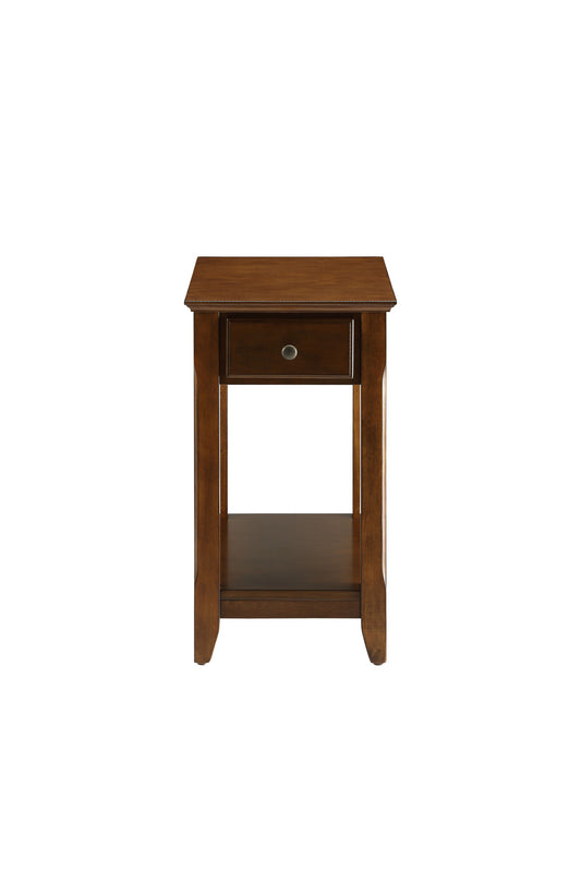 Cutie Compact Walnut Finish Single Drawer End Table By Homeroots | End Tables | Modishstore