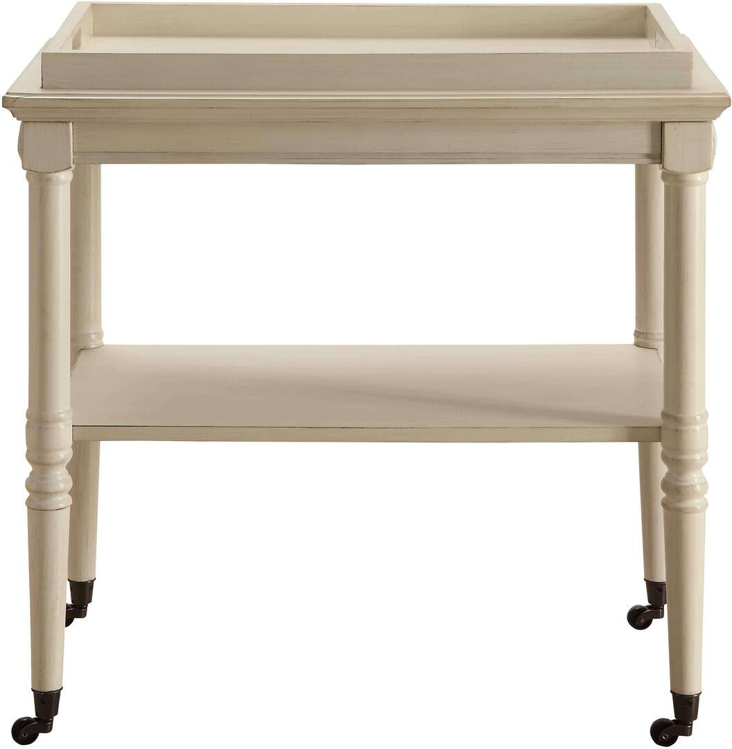 French Style Antique White Trolley Table By Homeroots | TV Tray Tables | Modishstore - 3