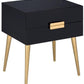 Sleek Black And Gold Two Drawer End Table By Homeroots | End Tables | Modishstore