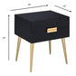 Sleek Black And Gold Two Drawer End Table By Homeroots | End Tables | Modishstore - 6