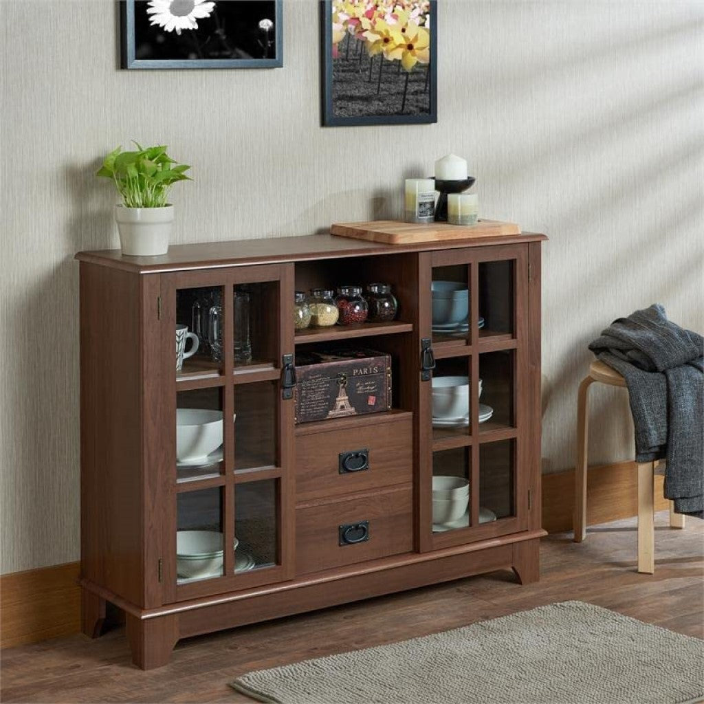 Walnut Mdf Cabinet By Homeroots | Cabinets | Modishstore - 3