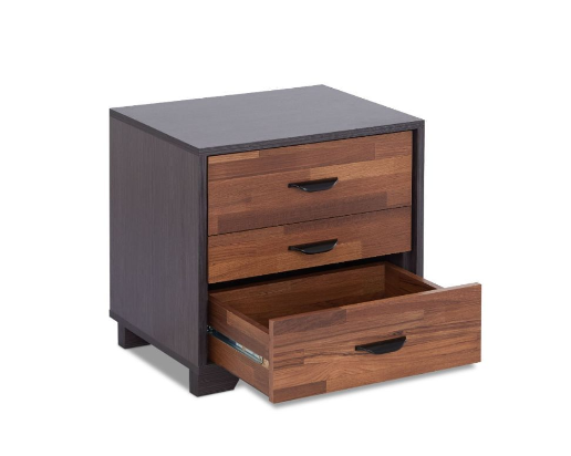 Walnut And Espresso Contemporary Nightstand By Homeroots | Nightstands | Modishstore - 4