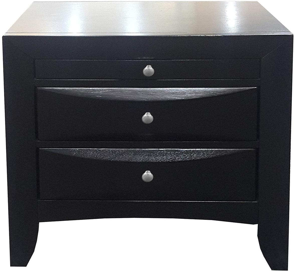 Black Modern Nightstand By Homeroots | Nightstands | Modishstore