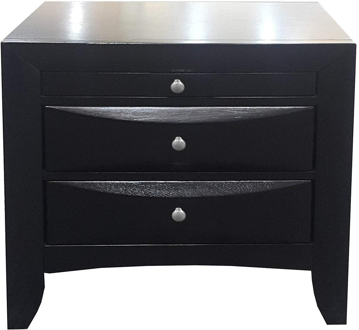 Black Modern Nightstand By Homeroots | Nightstands | Modishstore - 2