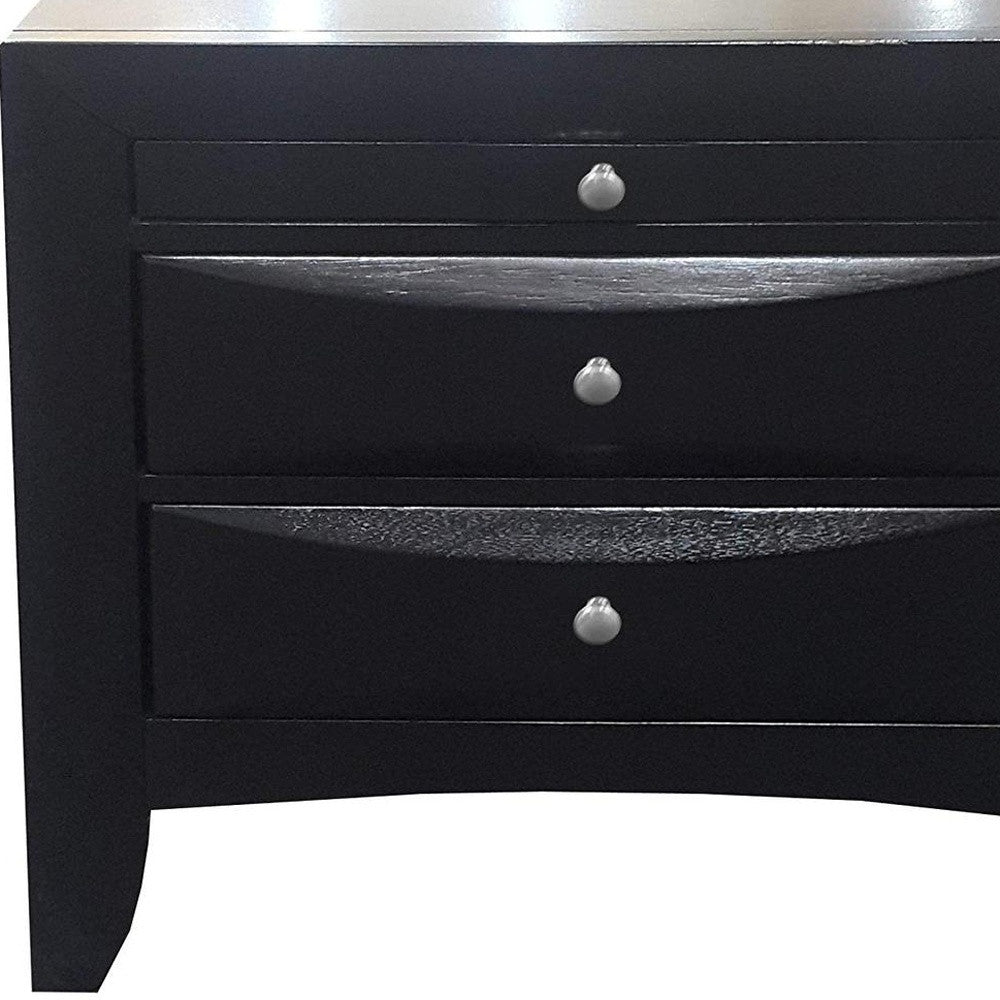 Black Modern Nightstand By Homeroots | Nightstands | Modishstore - 3