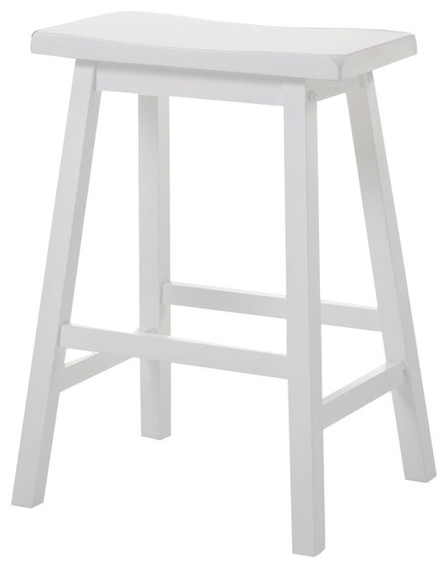 White Rubber Wood Bar Stool (Set-) By Homeroots | Bar Stools | Modishstore