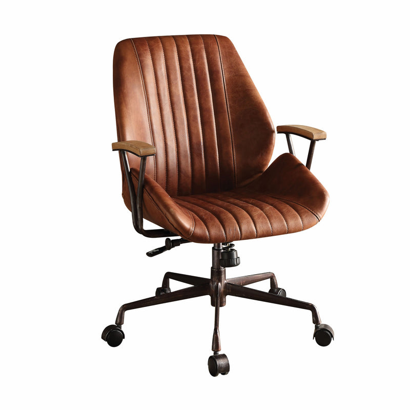 Cocoa Top Grain Leather Office Chair By Homeroots | Office Chairs | Modishstore