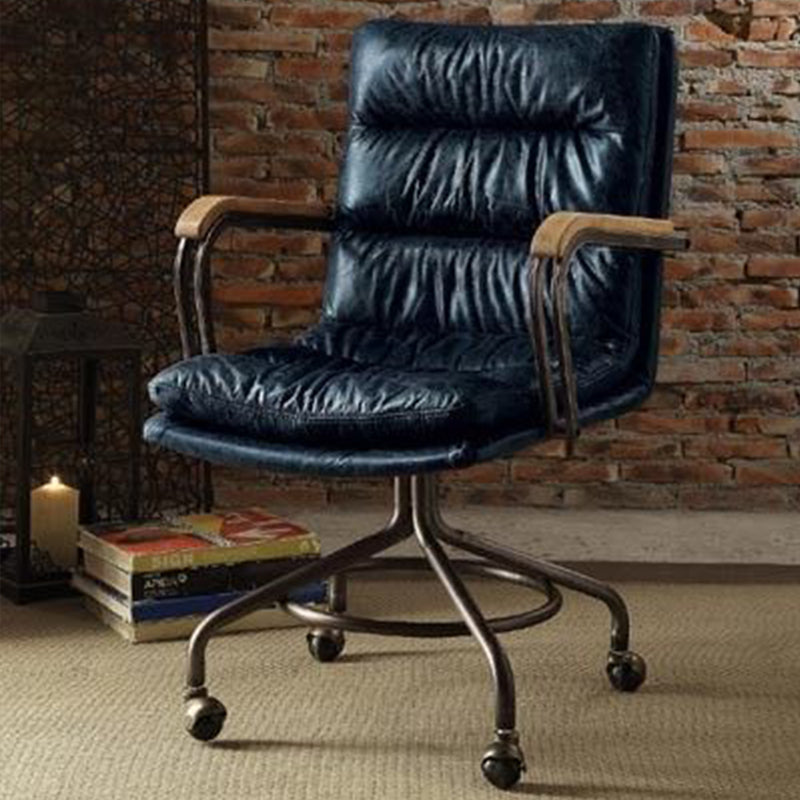 Full grain leather online office chair