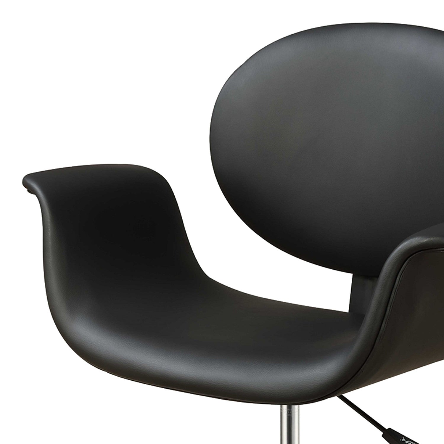 Black Pu Office Chair By Homeroots | Office Chairs | Modishstore - 2