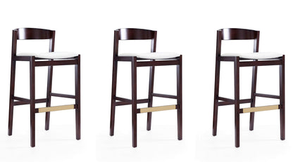 Manhattan Comfort Klismos 40.75 in. Black and Dark Walnut Beech Wood Barstool (Set of 3) | Bar Stools | Modishstore-7