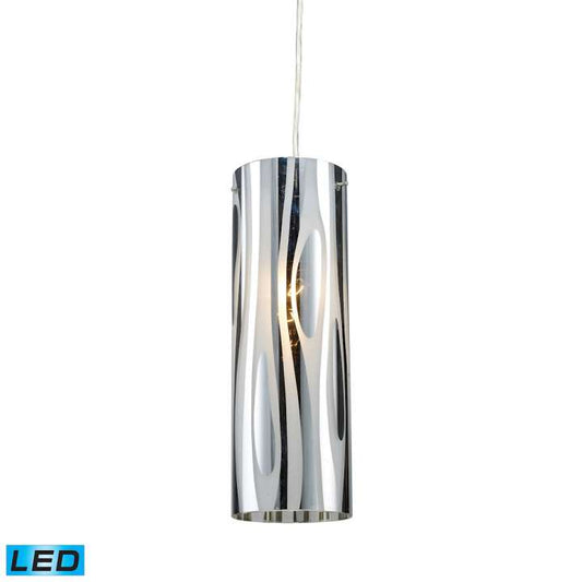 Chromia 1-Light Mini Pendant in Polished Chrome with Cylinder Shade - Includes LED Bulb | Pendant Lamps | Modishstore