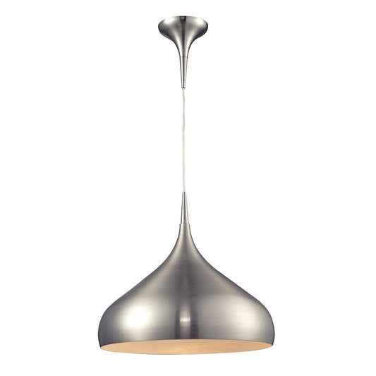 Lindsey 1-Light Pendant in Satin Nickel with Satin Nickel Finished Glass ELK Lighting | Pendant Lamps | Modishstore