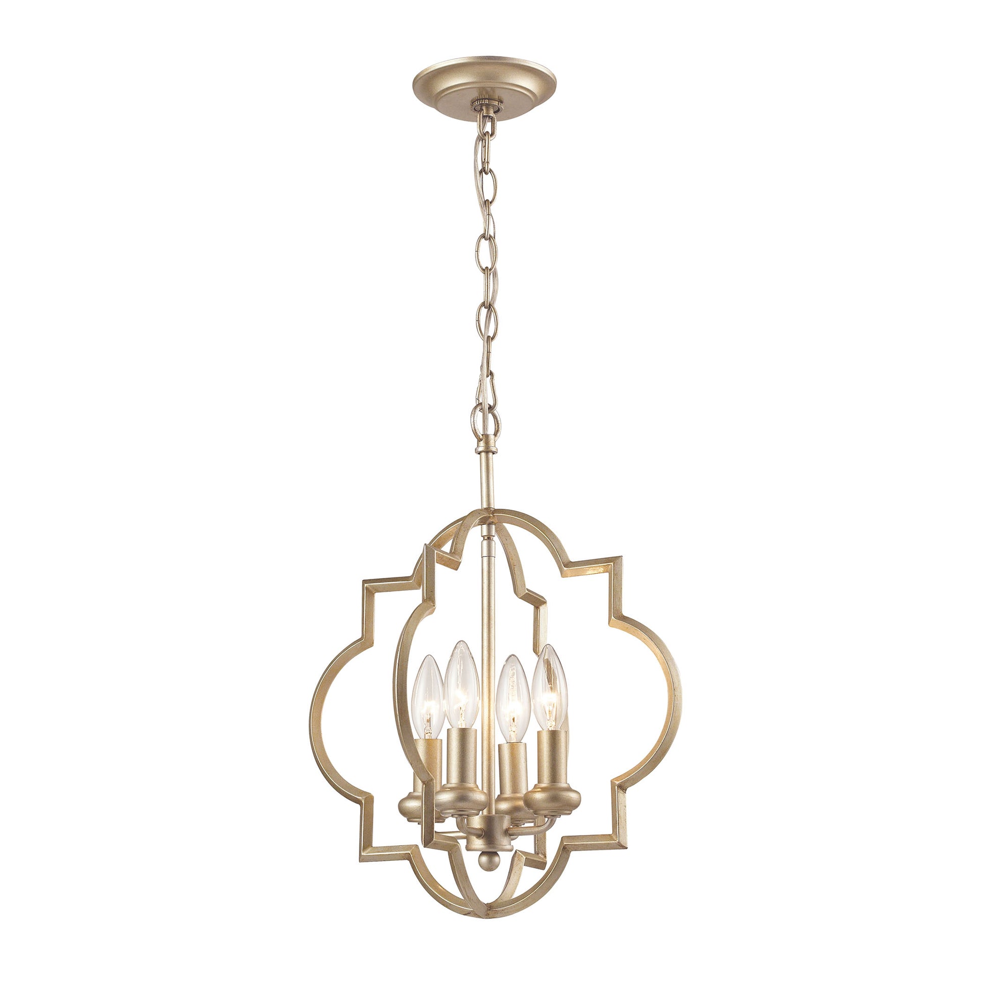 Chandette 4-Light Chandelier in Aged Silver ELK Lighting | Chandeliers | Modishstore