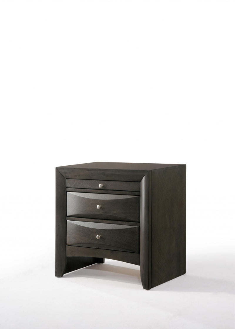 Gray Oak Rubber Wood Nightstand By Homeroots | Nightstands | Modishstore