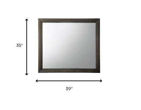 Gray Oak Wooden Rectangular Mirror By Homeroots | Mirrors | Modishstore - 3