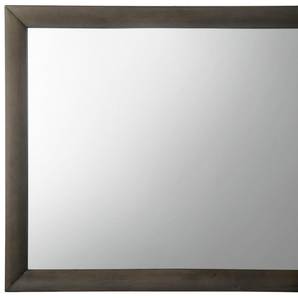 Gray Oak Wooden Rectangular Mirror By Homeroots | Mirrors | Modishstore - 5