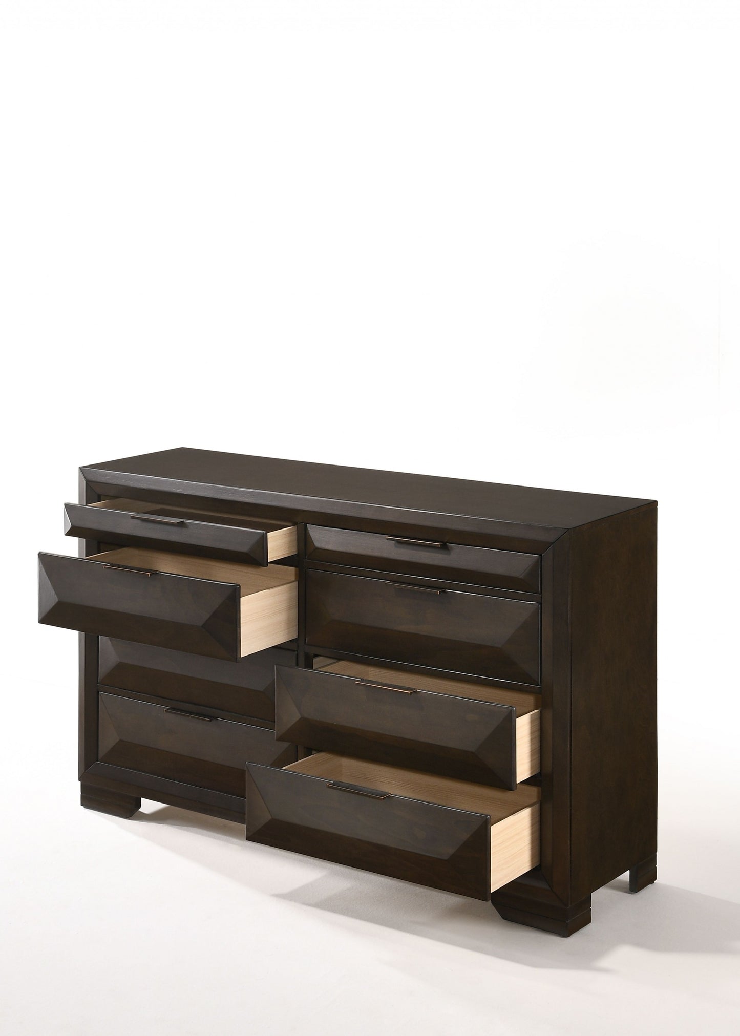 Espresso Rubber Wood Dresser By Homeroots | Dressers | Modishstore - 2