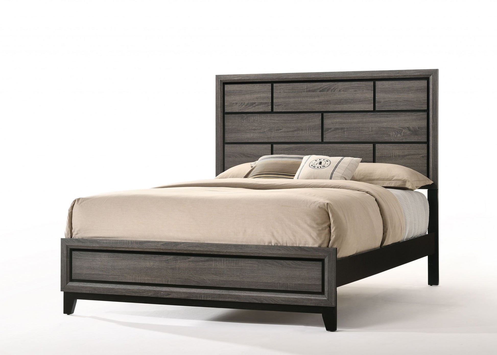 Weathered Gray Eastern King Bed By Homeroots | Beds | Modishstore - 2