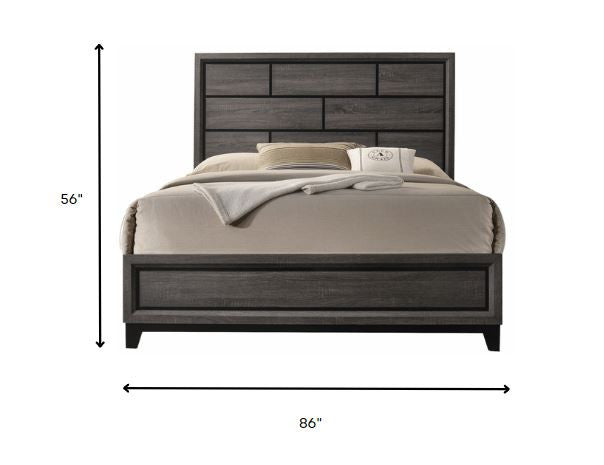 Weathered Gray Eastern King Bed By Homeroots | Beds | Modishstore - 4