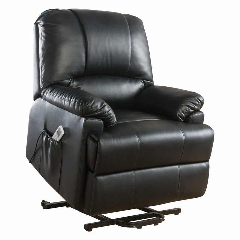 Black Leatherette Power Lift Massage Recliner By Homeroots | Recliners | Modishstore