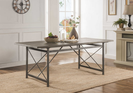 Gray Oak And Sandy Gray Dining Table By Homeroots - 318886 | Dining Tables | Modishstore