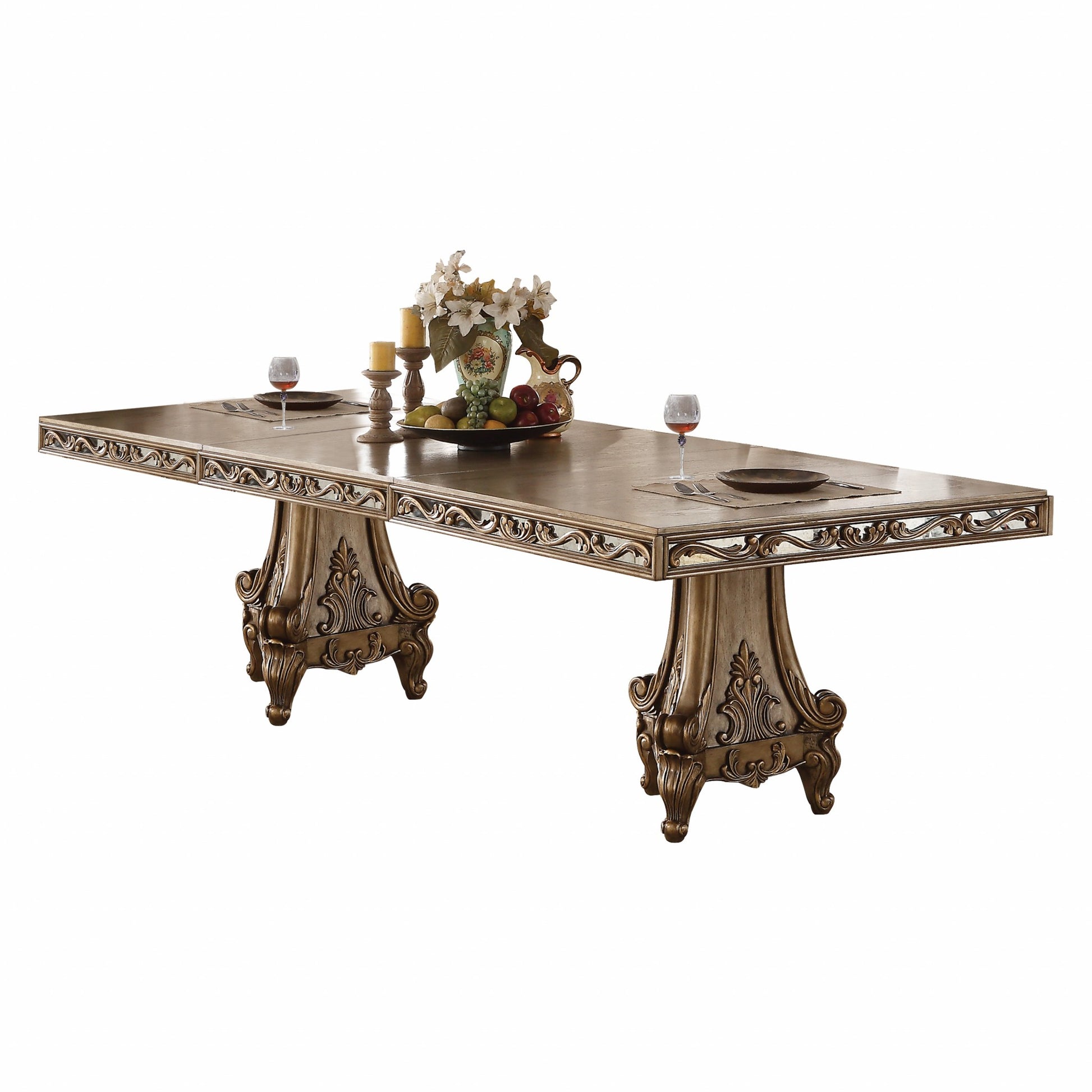 Antique Gold Dining Table By Homeroots | Dining Tables | Modishstore - 2