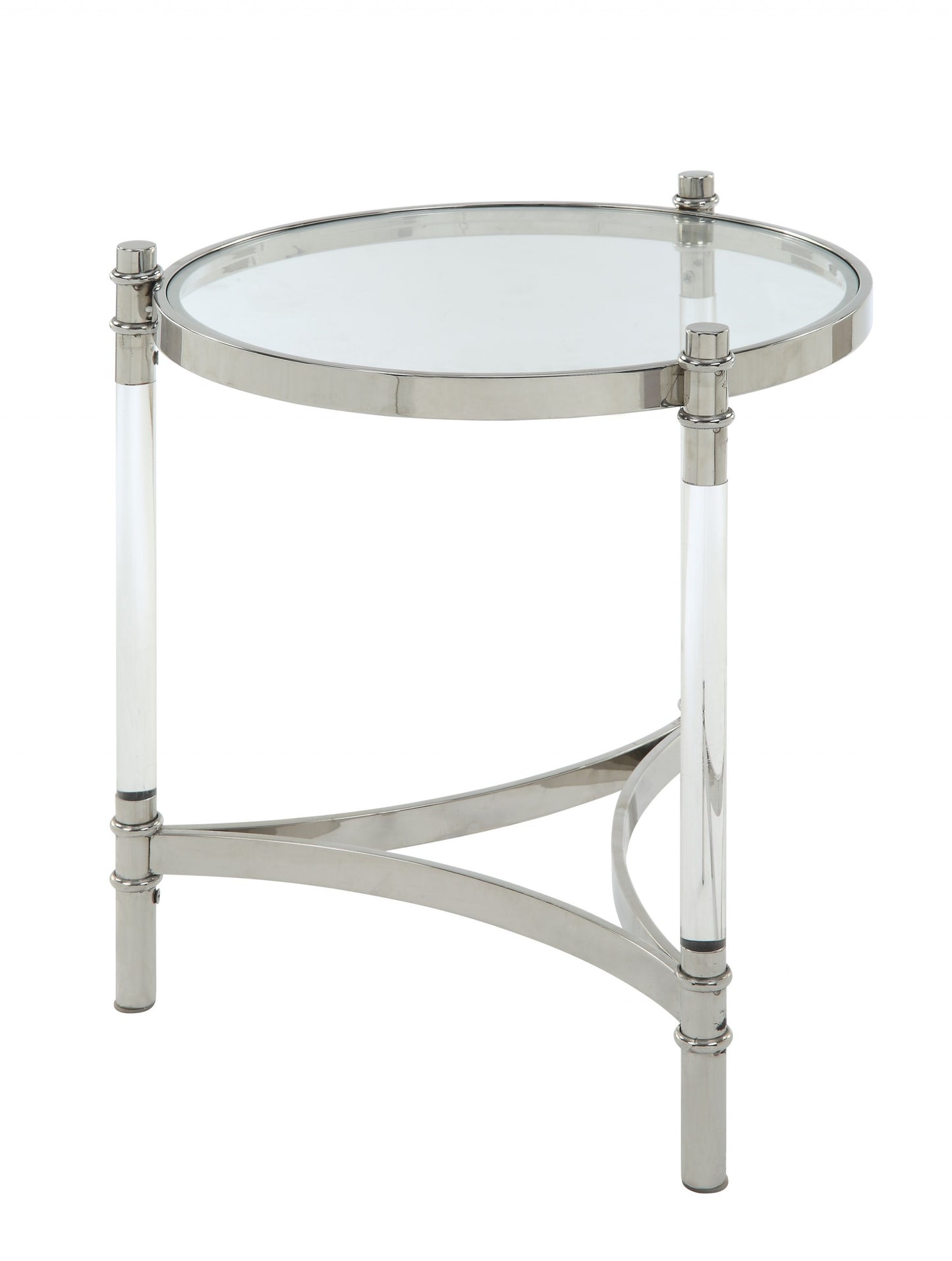 Stainless Steel Clear Acrylic And Glass End Table By Homeroots - 318955 | End Tables | Modishstore - 5