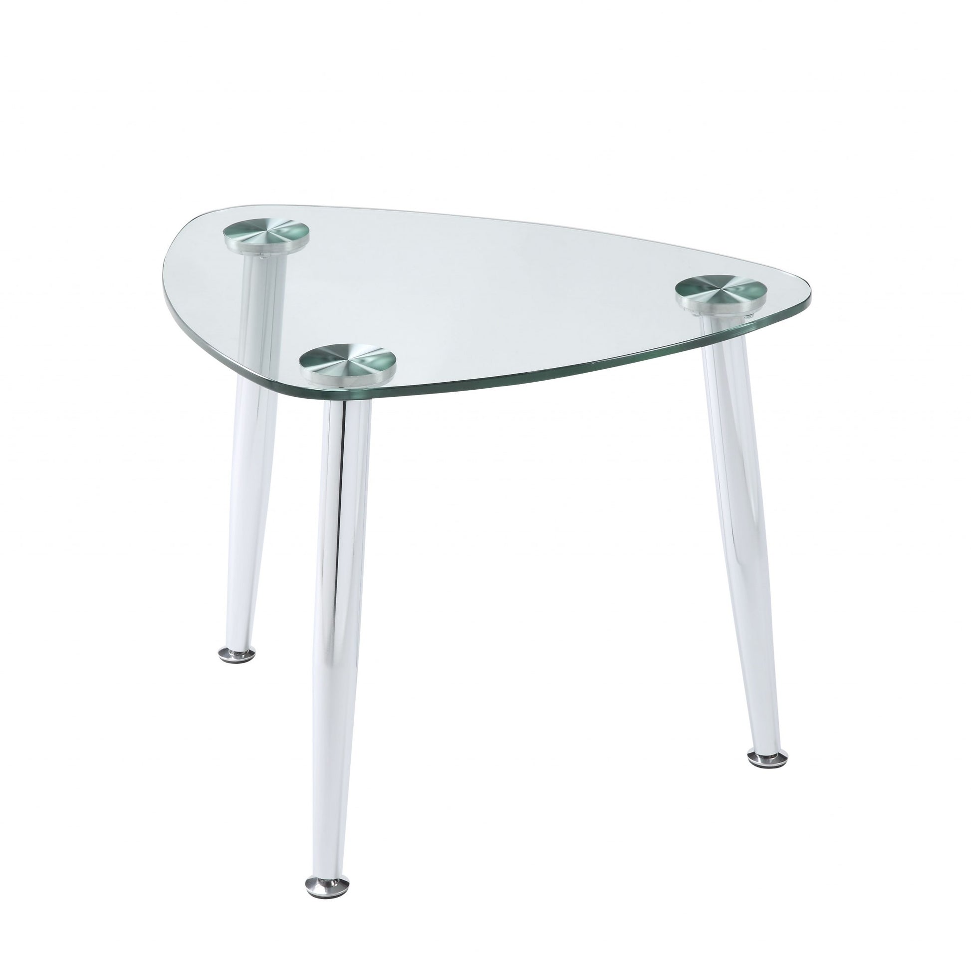 Chrome And Clear Glass End Table By Homeroots | End Tables | Modishstore