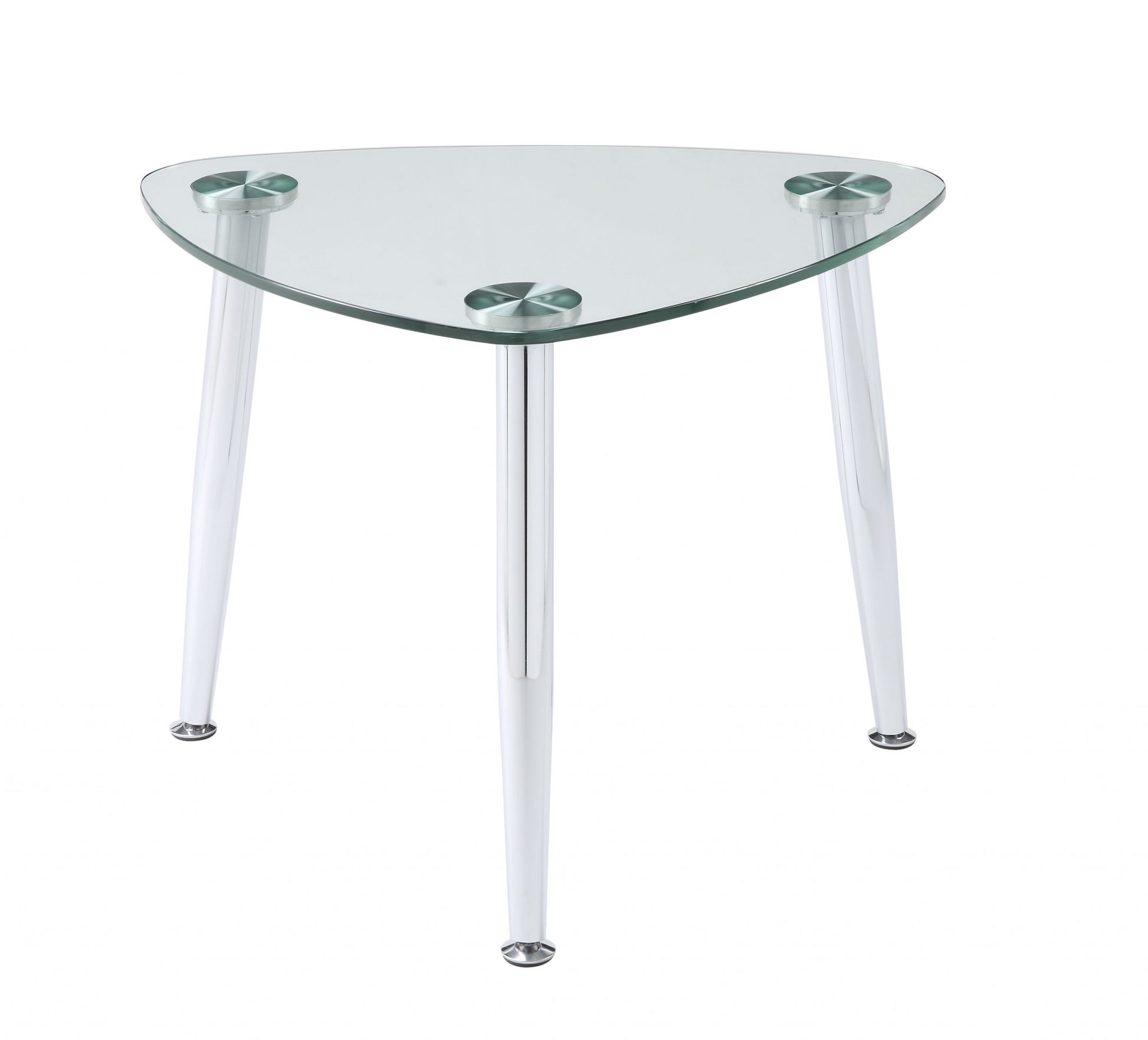 Chrome And Clear Glass End Table By Homeroots | End Tables | Modishstore - 3