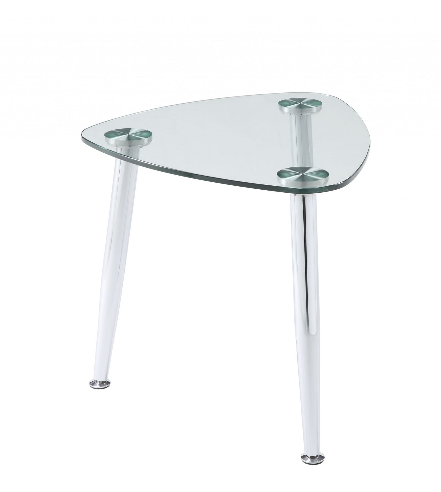 Chrome And Clear Glass End Table By Homeroots | End Tables | Modishstore - 4