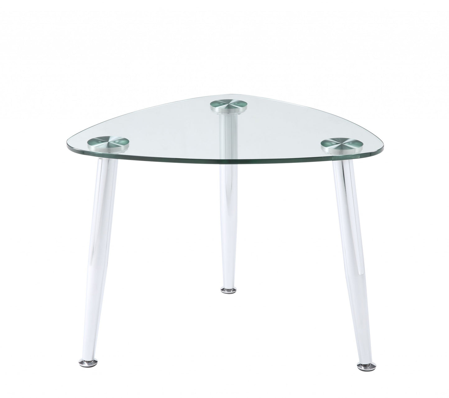 Chrome And Clear Glass End Table By Homeroots | End Tables | Modishstore - 5