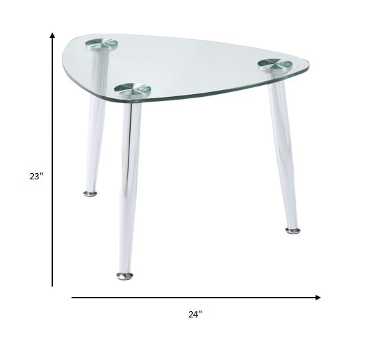 Chrome And Clear Glass End Table By Homeroots | End Tables | Modishstore - 7