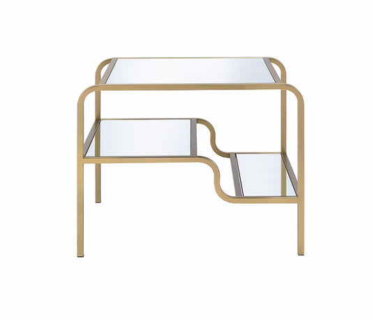 Gold And Clear Glass End Table By Homeroots | End Tables | Modishstore