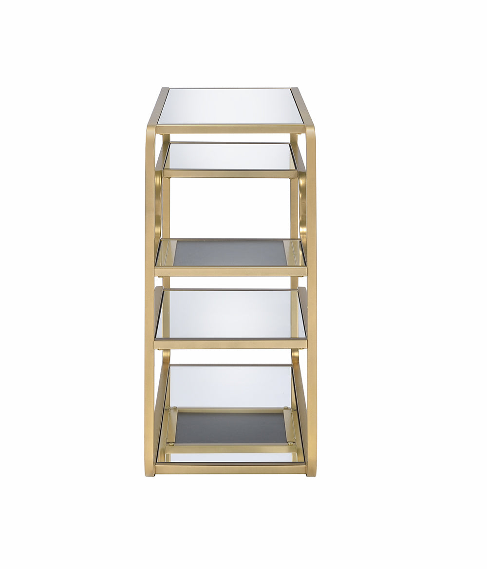 Modern Yet Retro Gold And Glass Bar Table By Homeroots | Console Tables | Modishstore - 2